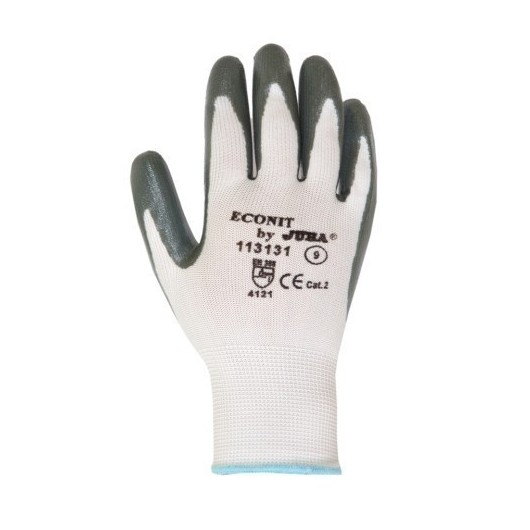 Guante Mecanico Xl10 Palma Nitrilo Poliester Blanco/Gris Juba