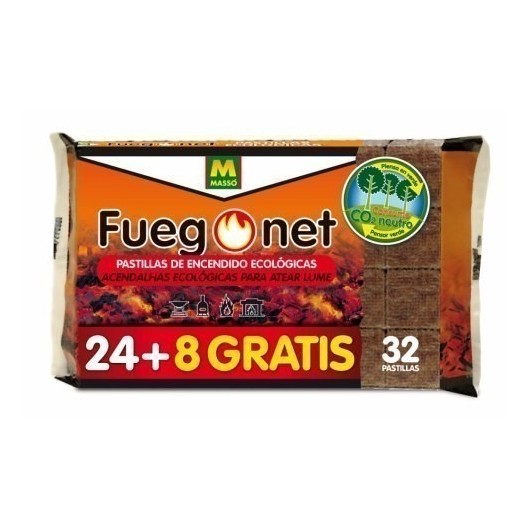 Pastilla Encendido Barbacoa Ecologica Fuegonet 24 Pz