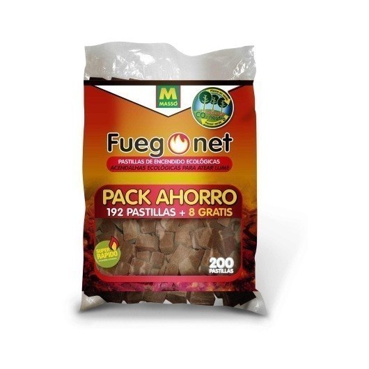 Pastilla Encendido Barbacoa Ecologica Fuegonet 192 Pz