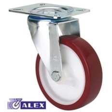 Rueda Gir Sin Freno 080Mm 2-2354 Pl.105X080 100Kg.Liso Pu B/