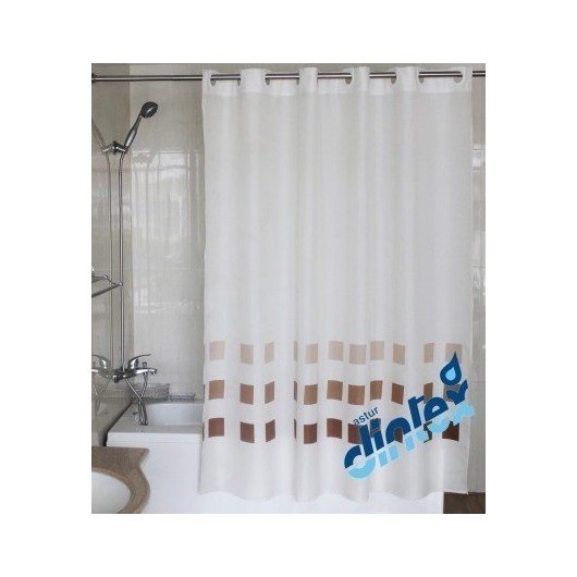 Cortina Baño 180X200Cm Anilla Facil Text Beige Llas Dintex 2 P