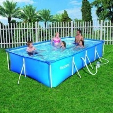 Piscina Pvc Rectangular 400X211X81Cm Cartucho 5700Lt Splash Fp 