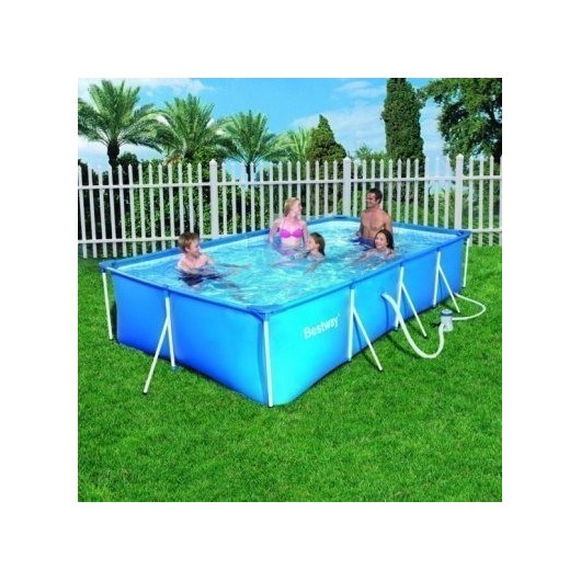 Piscina Pvc Rectangular 400X211X81Cm Cartucho 5700Lt Splash Fp 