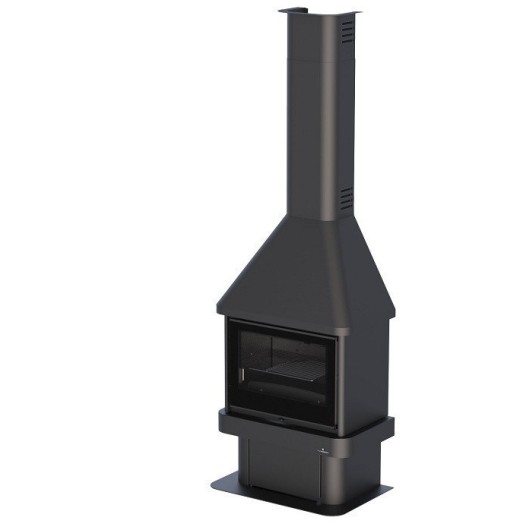 Chimenea Metalica Frontal Con Turbina  Modelo Lisboa