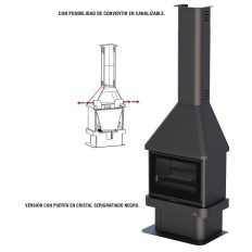 Chimenea Metalica Frontal Con Turbina  Modelo Lisboa