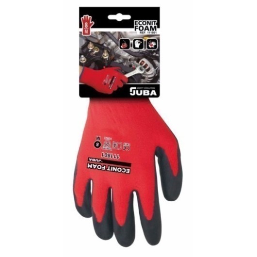 Guante Mecanico M08 Palma Nitrilo Eco-Nit Nylon Rojo Juba
