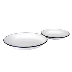 Plato Mesa Llano 28Cm Blanco Acero Esmaltado Ibili