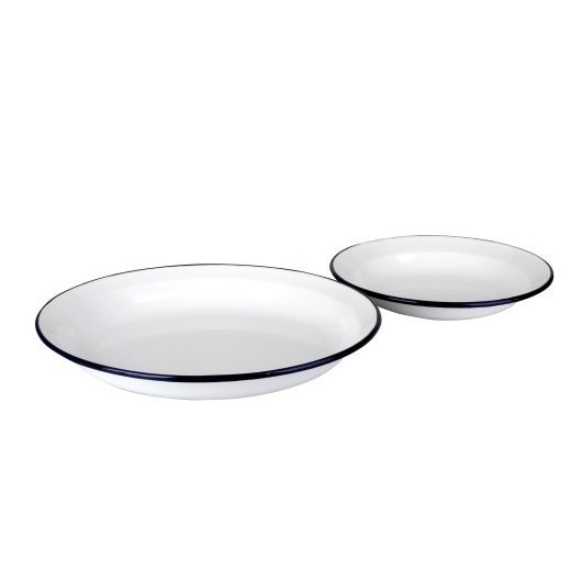 Plato Mesa Llano 28Cm Blanco Acero Esmaltado Ibili