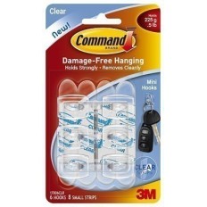 Colgador Hogar Adhesivo Reutilizable Mini Plastico Transparente Command 3M
