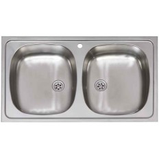 Fregadero Cocina Cuadrado 80X51Cm 2 Senos Inox Practic