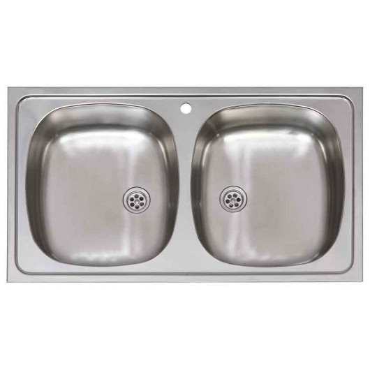 Fregadero Cocina Cuadrado 80X51Cm 2 Senos Inox Practic
