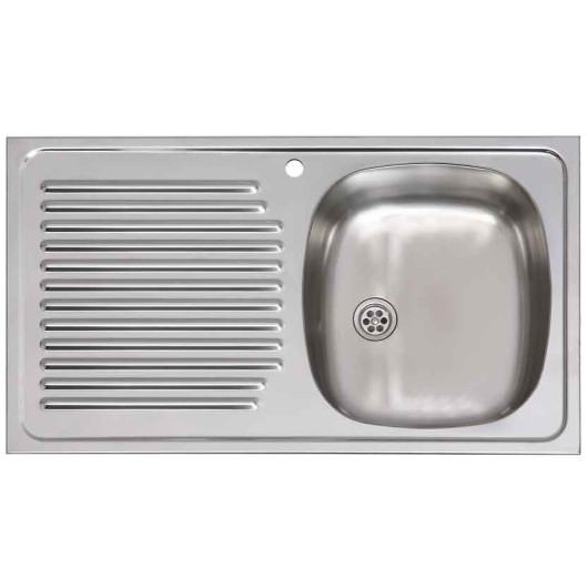 Fregadero Cocina Cuadrado 80X51Cm 1 Seno 1Escurridor Inox Practic