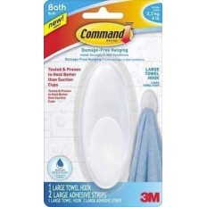 Colgador Hogar Adhesivo ReutilizaBlancoe Toallas Ovalado Plastico Blanco Command 3M