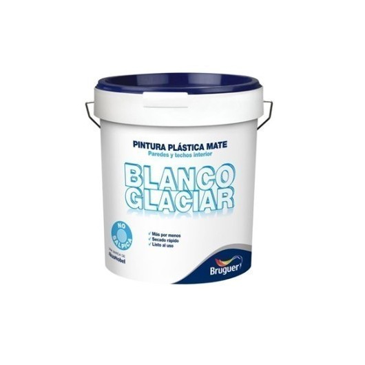 Pintura Plastica Mate 4 Lt Blanco Interior Glaciar Bruguer