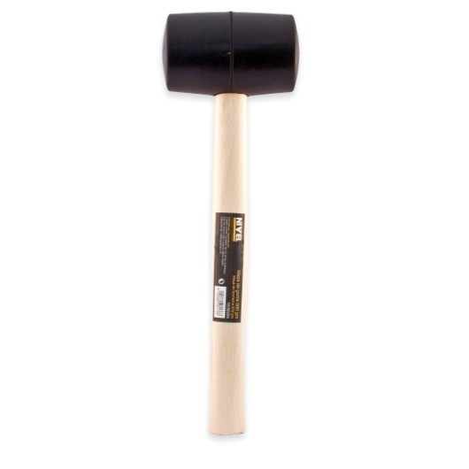 Maza Albañil 500Gr Goma Mango Madera Caras Planas Negro