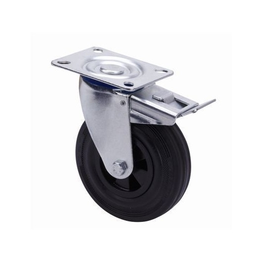Rueda Giratoria Con Freno 125Mm Tw0265 Pl. 110Kg Goma Ne Alex