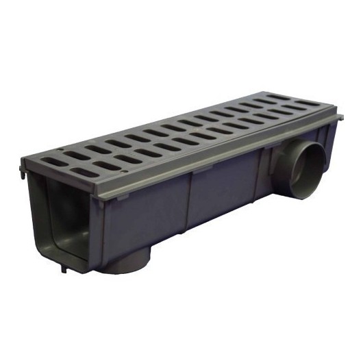 Canaleta Evacuacion Rej 500X130X130Mm 90 Pvc Gris T-130G Hidrot