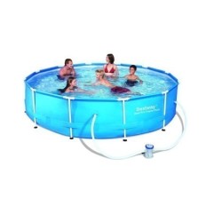 Piscina Pvc Circular 366X76Cm Cartucho 6473Lt Steel Pro Fp 