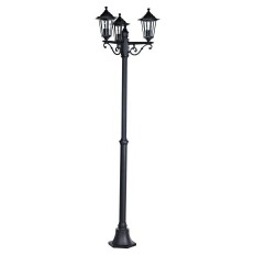 Farol Jardin 3 Focos E-27 3X60W Aluminio Negro Orlando Simon B