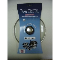 Tapa Bateria Cocina 20Cm Valvula Ventilacion Aro Inox-Cristal Tecnhogar