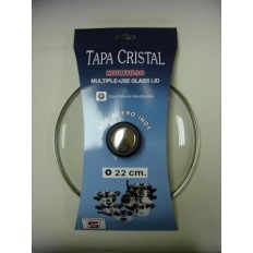 Tapa Bateria Cocina 22Cm Valvula Ventilacion Aro Inox-Cristal Tecnhogar