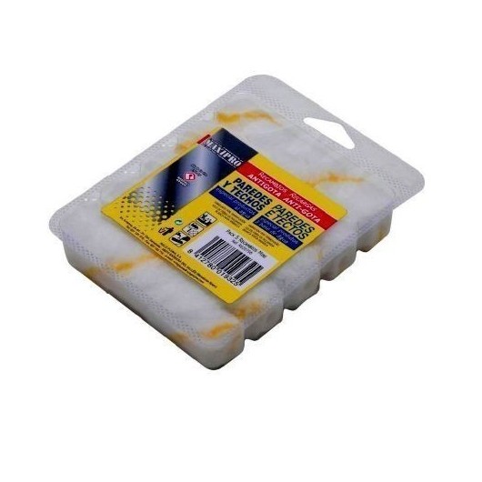 Rodillo Pintura Antigoteo Mini 8 Pz 06 Cm Bl/Ama Par-Te Rulo Pluma
