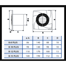 Extractor Baño Muro-Techo 100Mm Persiana Automatica Blanco B-10 Matic Cata