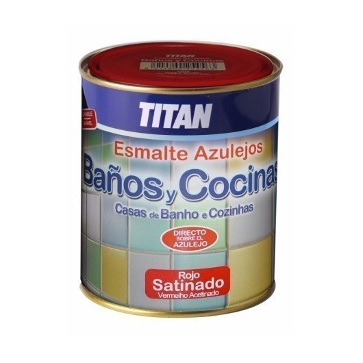 Esmalte Sintetico  Satinado 750 Ml Blanco  Azulejos  Cocina/Baño Titan