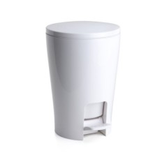 Cubo Baño Con Pedal 5Lt Cubeta Extraible Plastico  Blanco Tatay