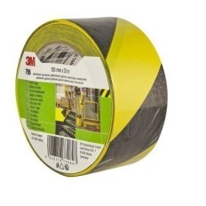 Cinta Adhesiva 50Mmx 33Mt Señalizacion Vinilo Negro/Amarillo 764 3M