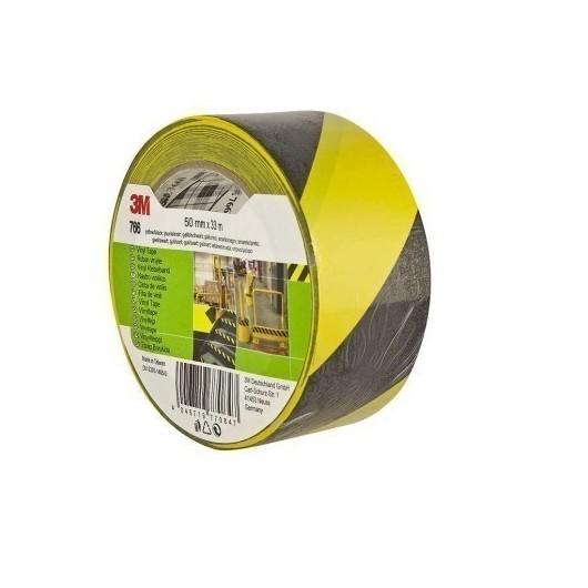 Cinta Adhesiva 50Mmx 33Mt Señalizacion Vinilo Negro/Amarillo 764 3M