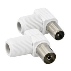 Conector Antena Coaxial Macho Acodado 9,5Mm Pvc Hepoluz