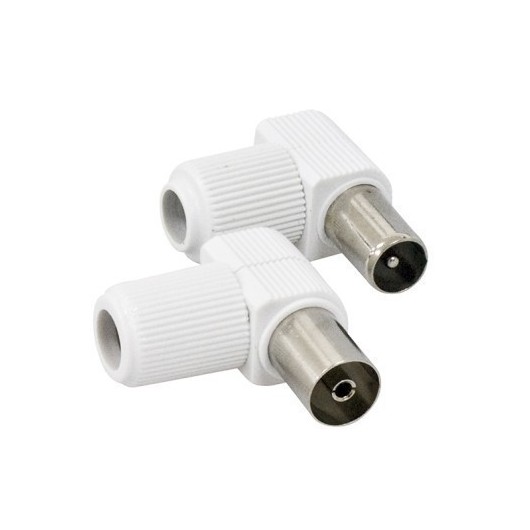 Conector Antena Coaxial Macho Acodado 9,5Mm Pvc Hepoluz