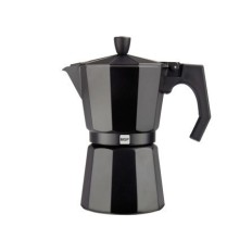 Cafetera Italiana 03Tazas Aluminio Negro Kenia Noir Magefesa