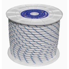 Cuerda Trenzada  12Mm Nylon Blanco/Azul Tipo Driza Hyc 100 Mt