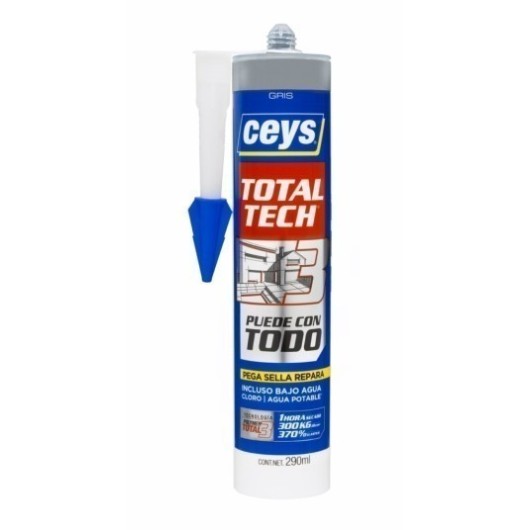 Adhesivo Sellador Polimero 290 Ml Gris Total Tech Xpress Ceys