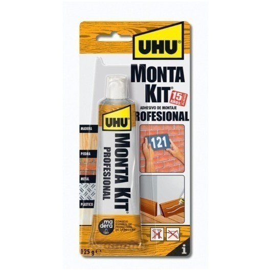 Adhesivo Montaje Profesional 125 Gr Beige Montakit Tubo Uhu