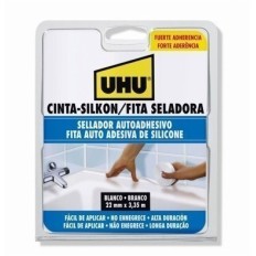 Cinta Cocina/Baño Selladora 3,35Mtx22 Mm Blanco Autoadhesivo Silkon Uhu