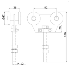 Herraje Puerta Corredera Doble Rollapar-4675 Ebro