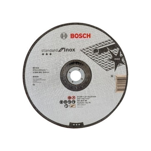 Disco Corte Inox Concavo 230X1,9X22,23Mm Standard Bosch