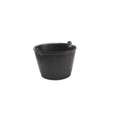 Cubo Construccion Italiano 10Lt Asa Metalica Plastico Negro  Fiel K.