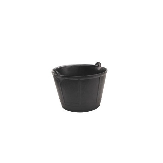 Cubo Construccion Italiano 10Lt Asa Metalica Plastico Negro  Fiel K.