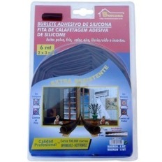 Burlete Puerta/Ventana 06Mt Adhesivo Silicona Marron Burcasa