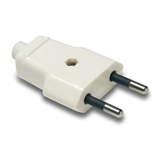 Clavija Electricidad  35X67X16 10A-250V Policarbonato Blanco Famat