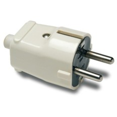 Clavija Electricidad  4,8Mm/36X70X36 16A-250V Tt Policarbonato Blanco Famat