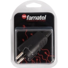 Clavija Electricidad  4,8Mm/100X145X55 16A-250V Tt Goma Termoplastica  Negro  Famat