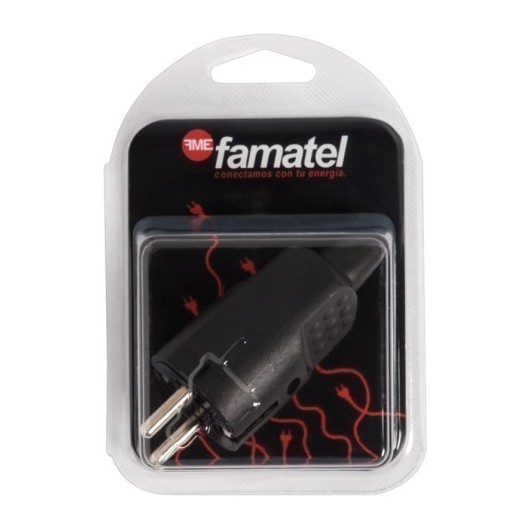 Clavija Electricidad  4,8Mm/100X145X55 16A-250V Tt Goma Termoplastica  Negro  Famat