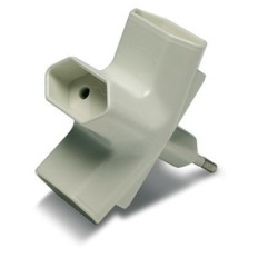 Adaptador Electricidad 40X88X80 10A-250V Triple Policarbonato Blanco Famat