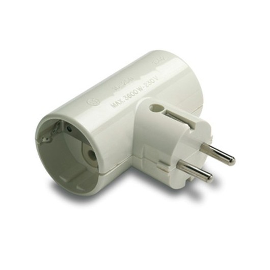 Adaptador Electricidad 79X83X43 Tt 16A-250V Doble Ceramica/Policarbonato Blanco Famat