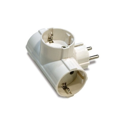 Adaptador Electricidad 79X83X63 Tt 16A-250V Triple Laton Policarbonato Blanco Famat